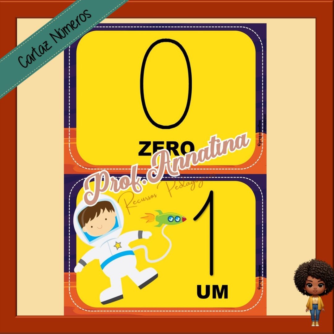 CARTAZ NÚMEROS A A 20 - ASTRONAUTA