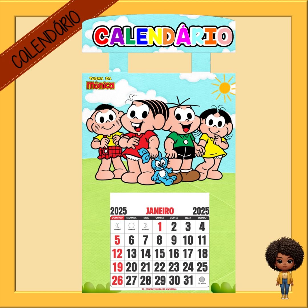 CALENDÁRIO 5025- TURMA DA MÔNICA
