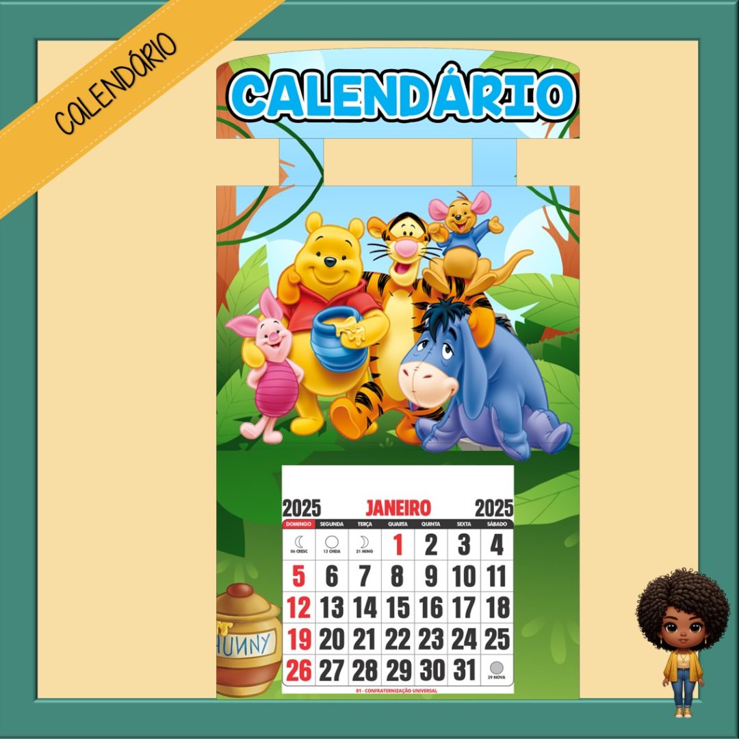 CALENDÁRIO 2025 - URSINHO POOH