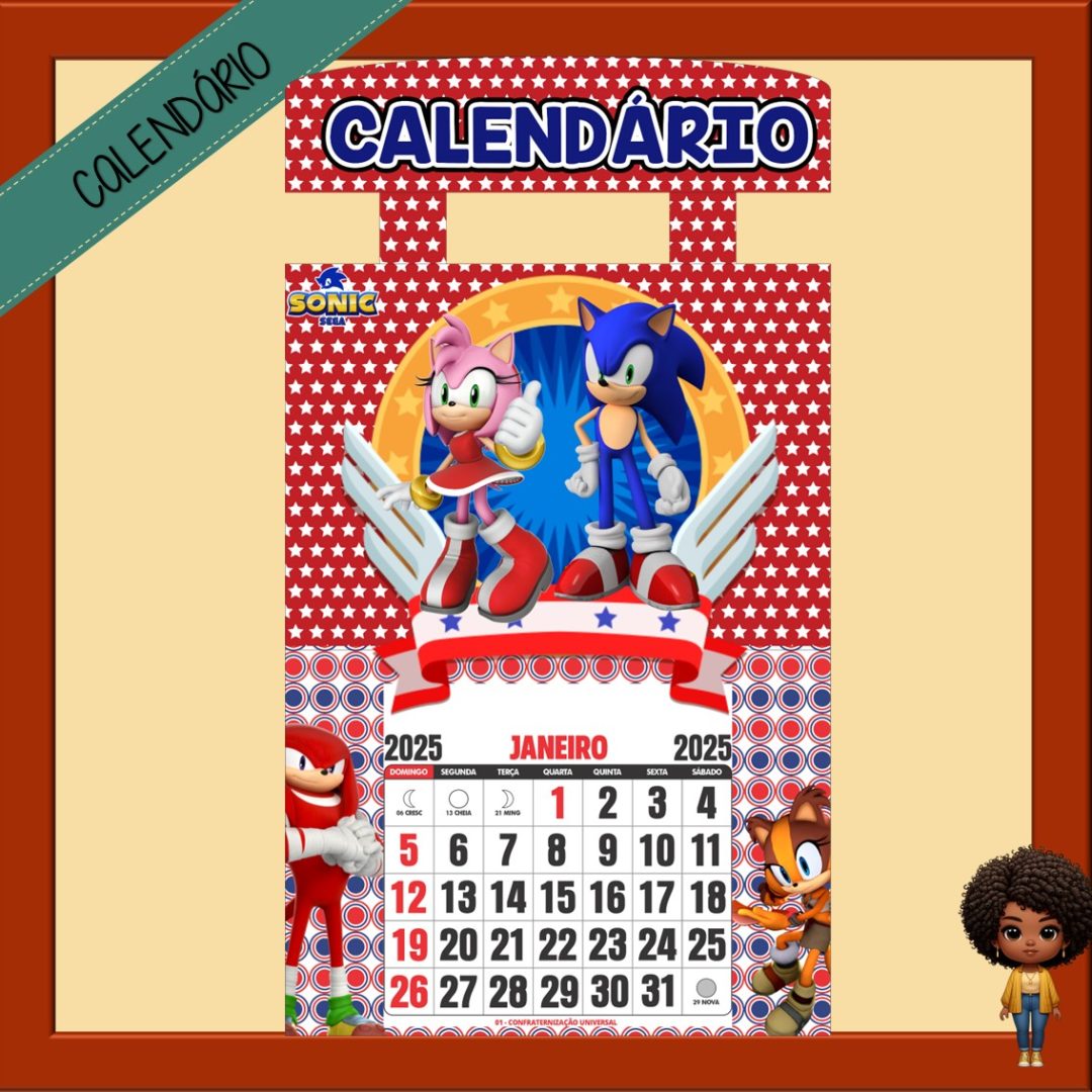 CALENDÁRIO 2025- SONIC