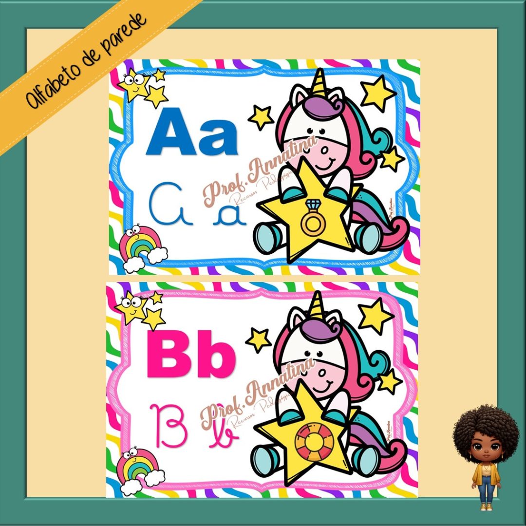 ALFABETO DE PAREDE - UNICÓRNIO