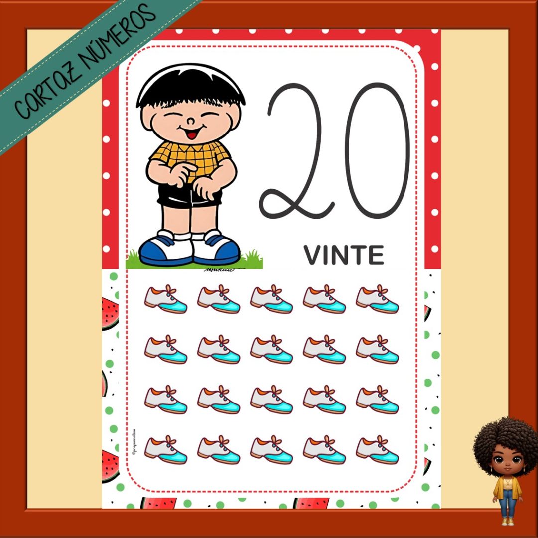 CARTAZ NÚMERICO - TURMA DA MÔNICA DE 0 A 20