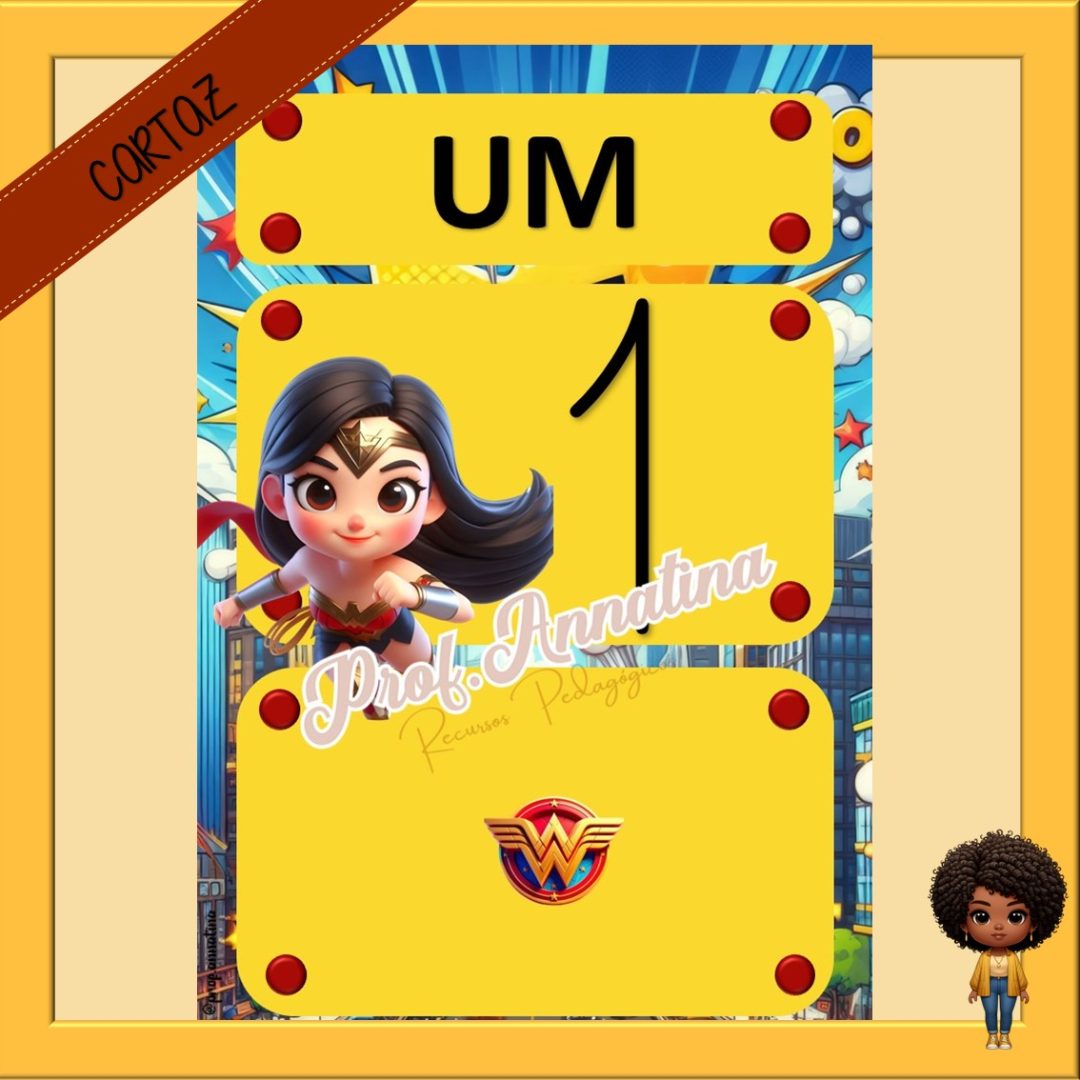 CARTAZ DE PAREDE - NÚMEROS SUPER HERÓIS