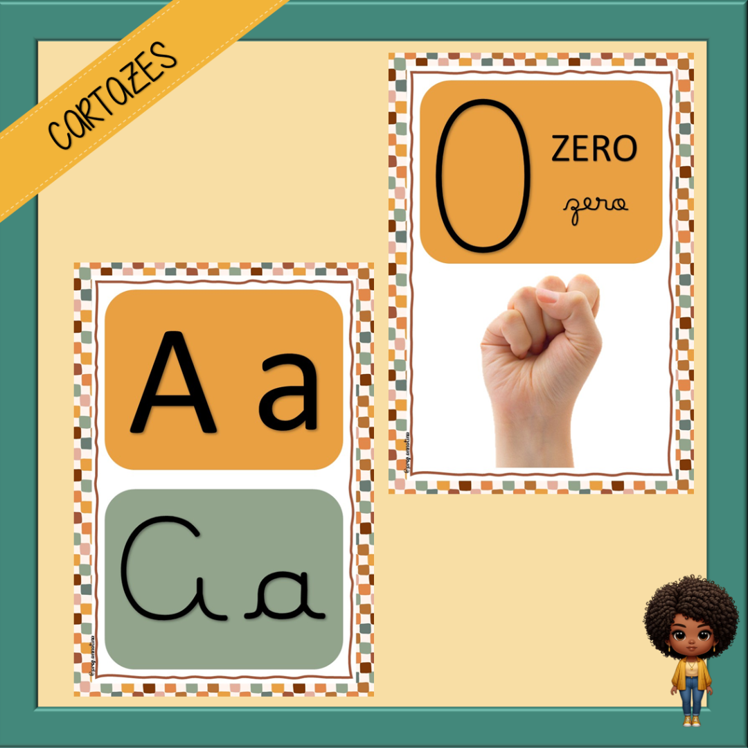 CARTAZ ALFABETO E NÚMERAIS ATÉ 20