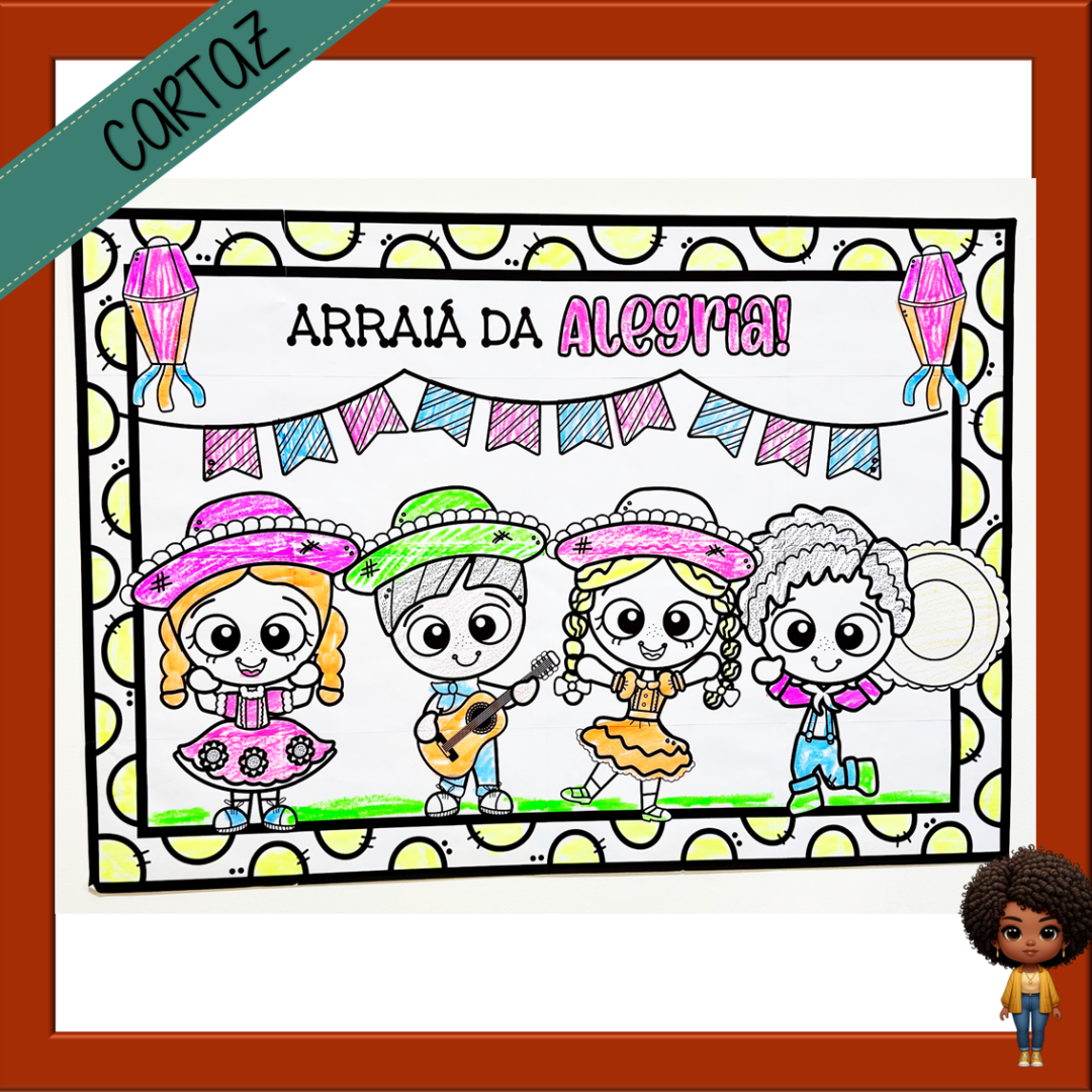 CARTAZ PARA COLORIR FESTA JUNINA