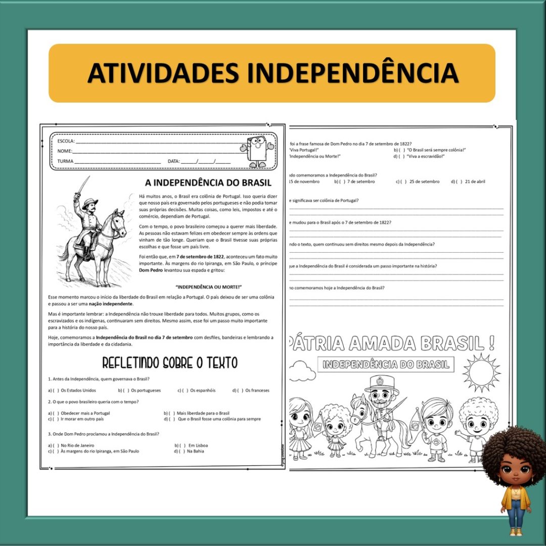 ATIVIDADES INDEPENDÊNCIA DO BRASIL