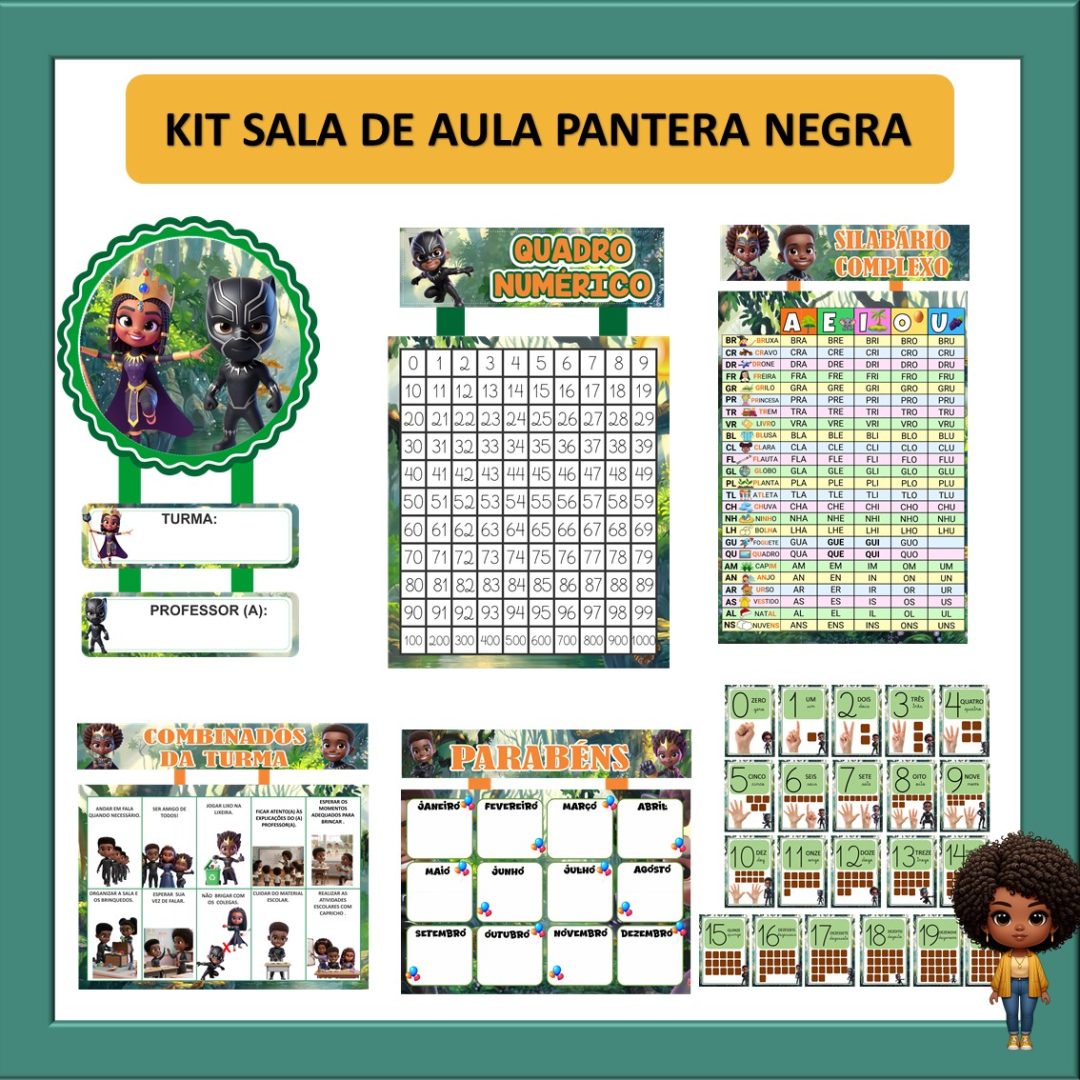 KIT SALA DE AULA - PANTERA NEGRA