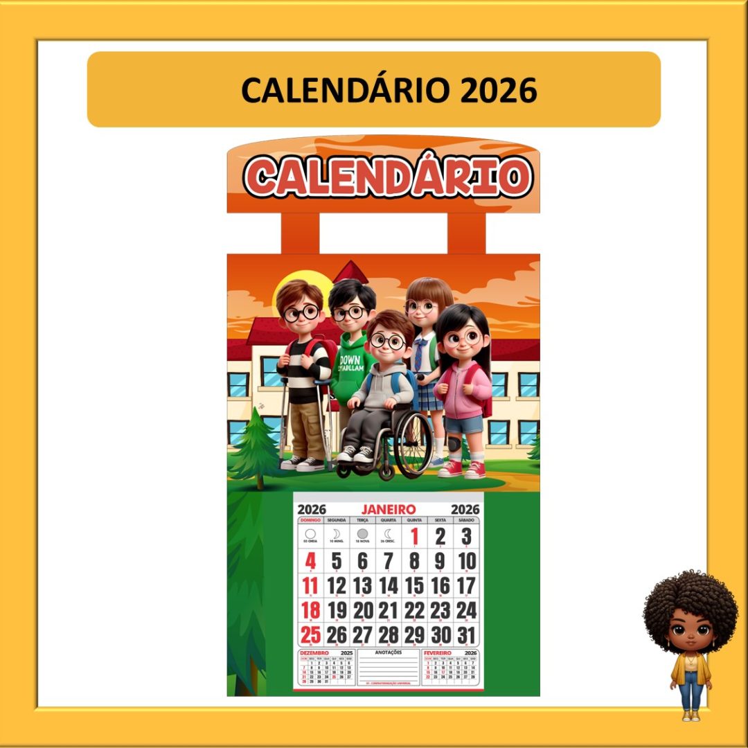 CALENDÁRIO 2026- CRIANÇAS DIVERSIDADE