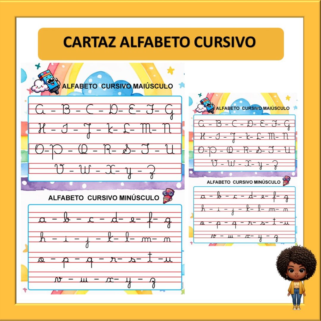 CARTAZ ALFABETO CURSIVO