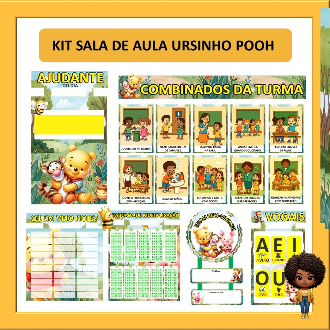 KIT SALA DE AULA URSINHO POOH