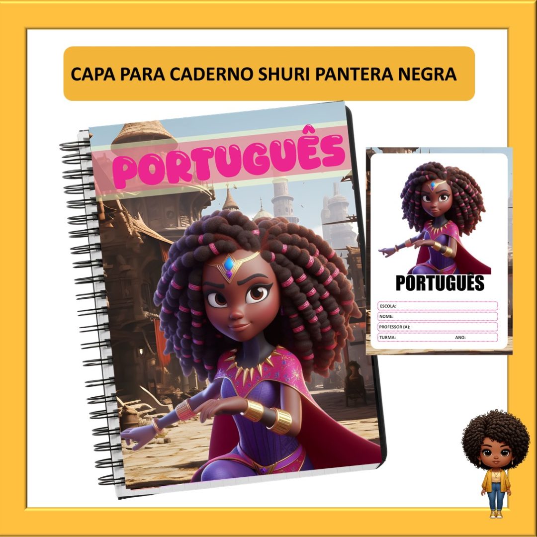 CAPA PARA CADERNO - PANTERA NEGRA SHURI