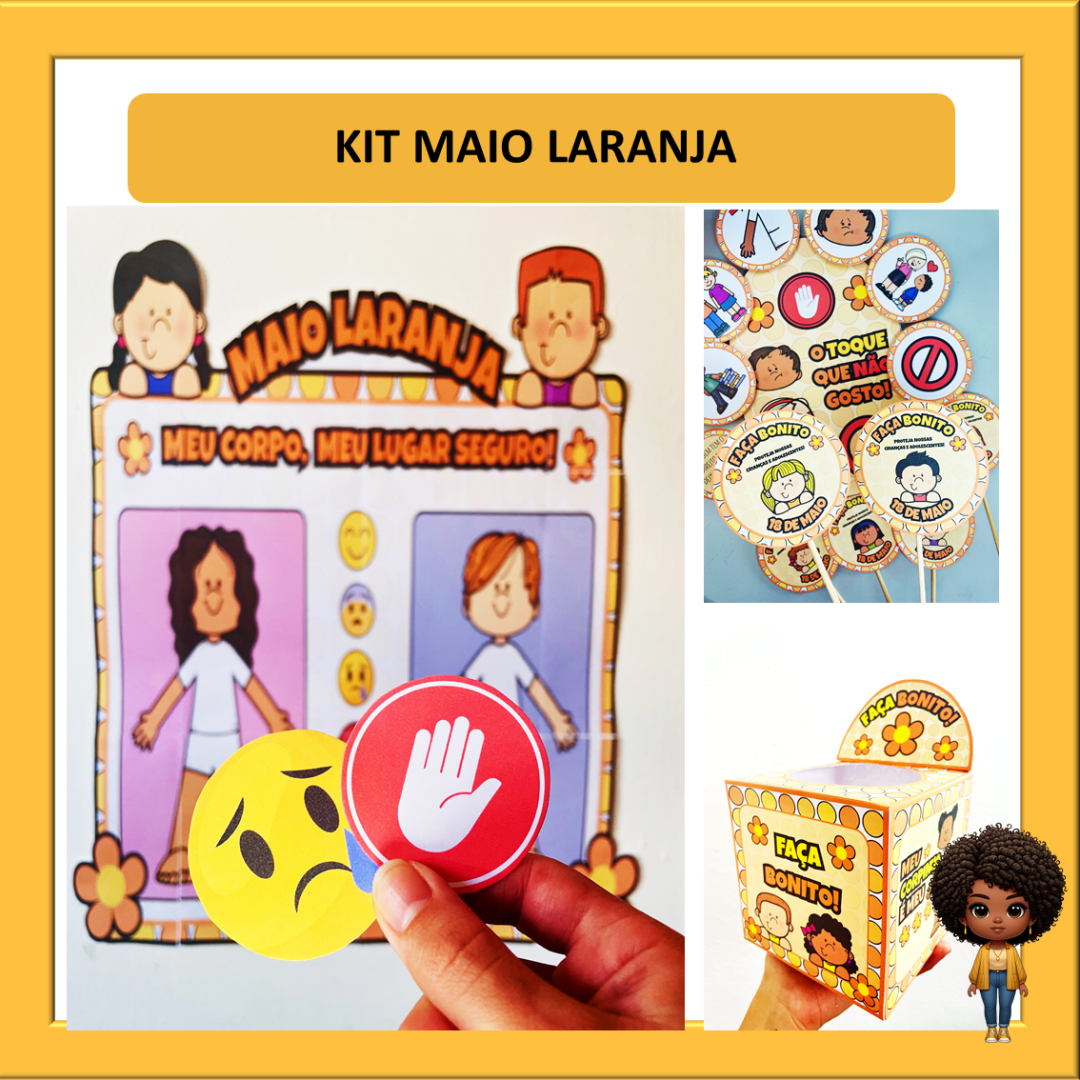 KIT MAIO LARANJA- MEU CORPINHO É MEU